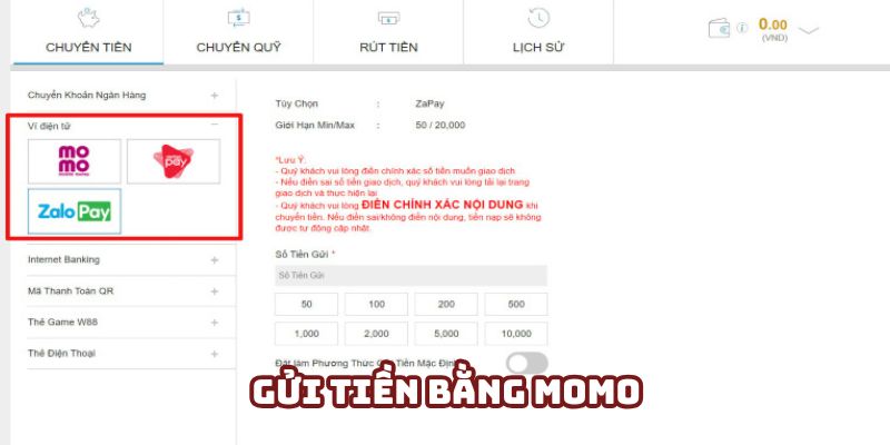 Hướng dẫn nạp tiền W88 qua ví Momo nhanh chóng nhất Hướng dẫn nạp tiền W88 qua ví Momo nhanh chóng nhất