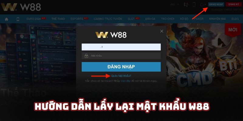 Hướng dẫn khách hàng cách khắc phục khi quên mật khẩu W88 Hướng dẫn khách hàng cách khắc phục khi quên mật khẩu W88
